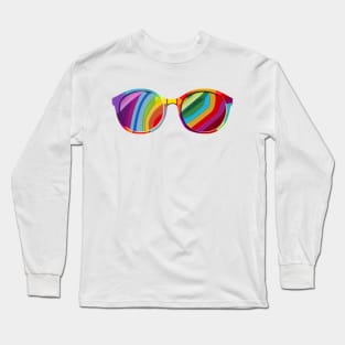 Abstract rainbow colours glasses Long Sleeve T-Shirt